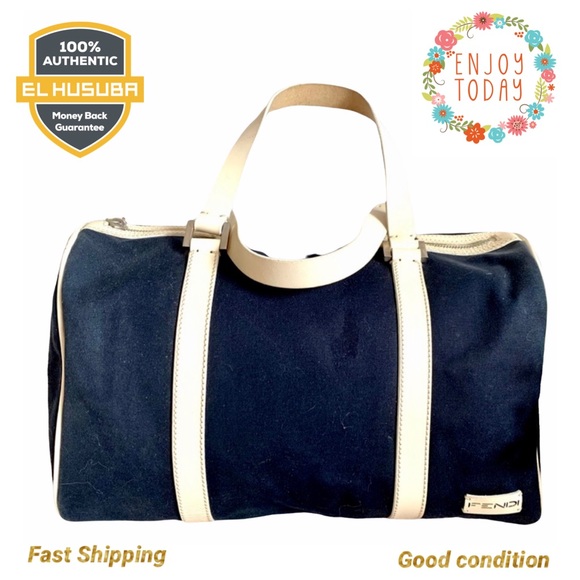 🌻💯Fendi satchel bag canvas navy blue sport